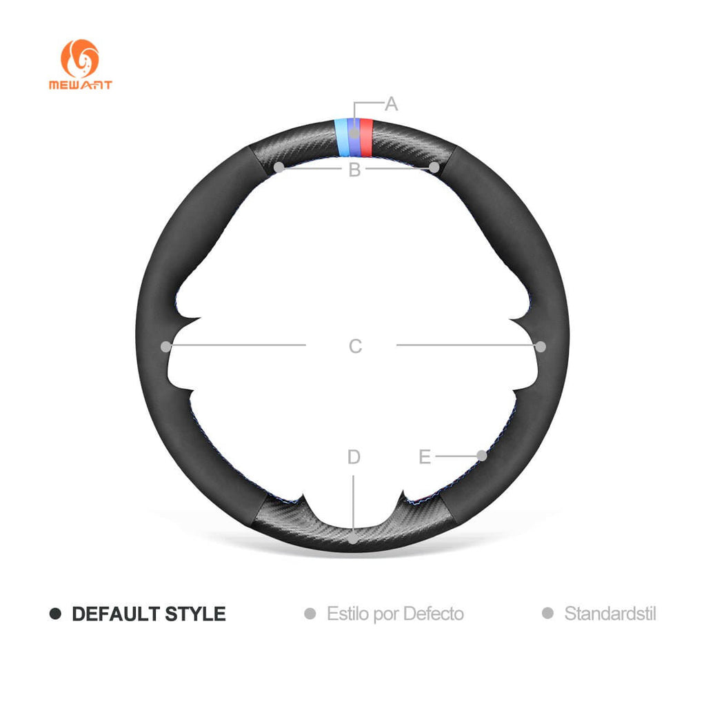 MEWANT Steering Wheel Cover for BMW 2 Series F45 F46 X1 F48 X2 F39 2014 - 2021 - Alcantara, Leather, Carbon Fiber, Easy Install, Non - Slip, Best Steering Wheel Cover