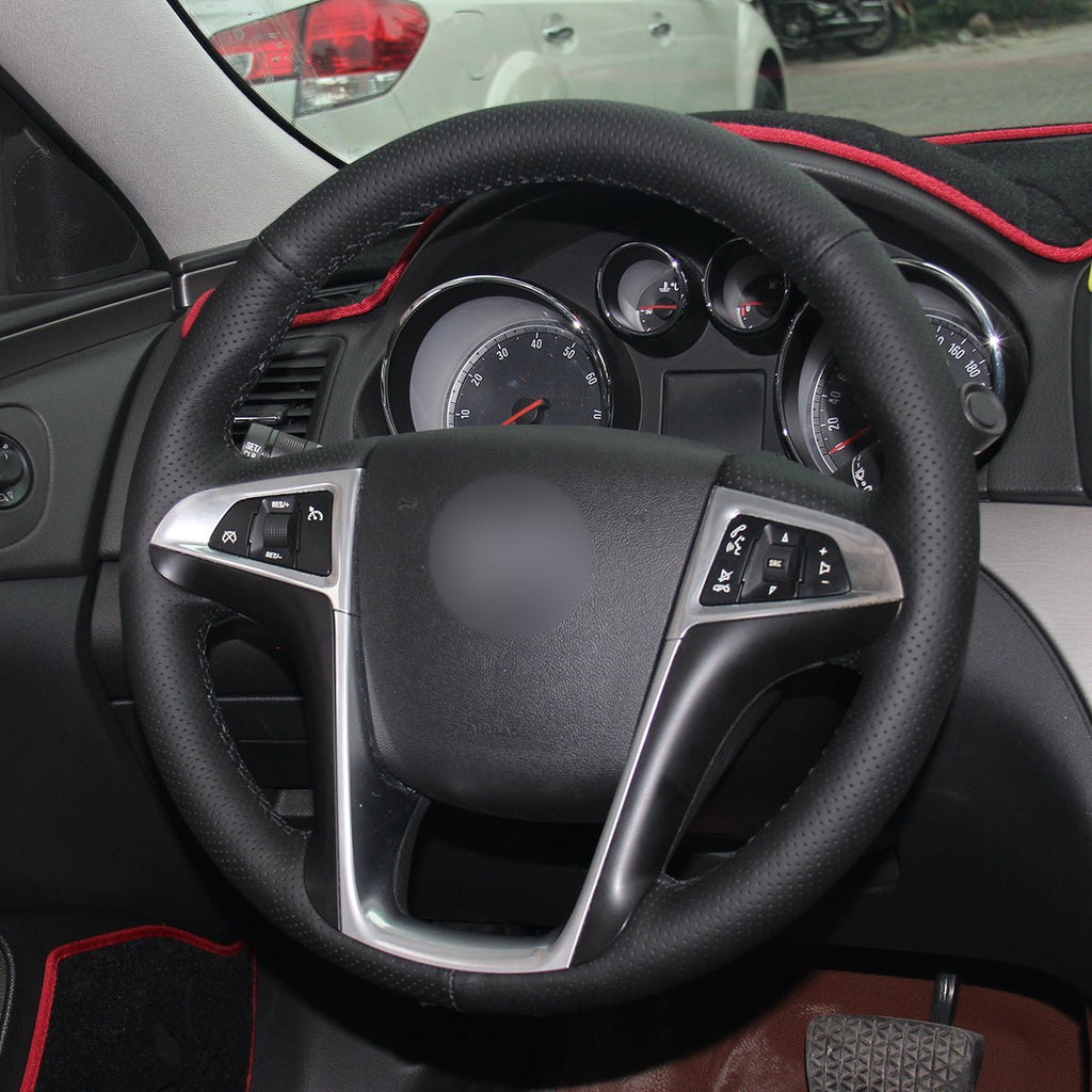 MEWANT Steering Wheel Cover for Buick Lacrosse 2010 - 2013 Buick Regal 2011 - 2013 - Alcantara, Leather, Carbon Fiber, Easy Install, Non - Slip, Best Steering Wheel Cover