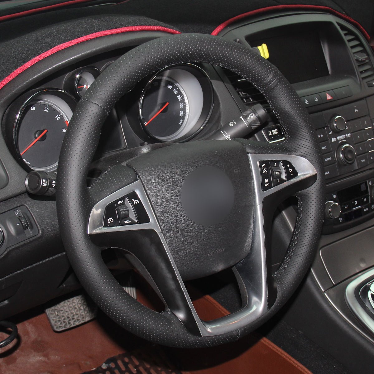 MEWANT Steering Wheel Cover for Buick Lacrosse 2010 - 2013 Buick Regal 2011 - 2013 - Alcantara, Leather, Carbon Fiber, Easy Install, Non - Slip, Best Steering Wheel Cover