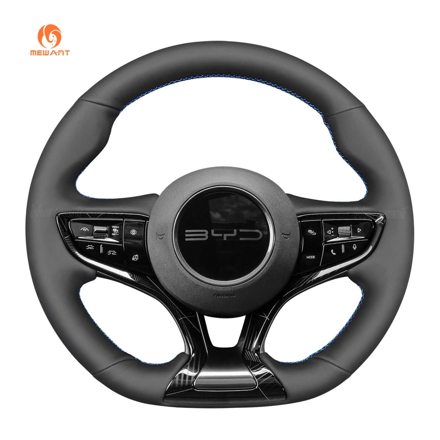 MEWANT Steering Wheel Cover for BYD Seal 2022 - 2024 - Alcantara, Leather, Carbon Fiber, Easy Install, Non - Slip, Best Steering Wheel Cover