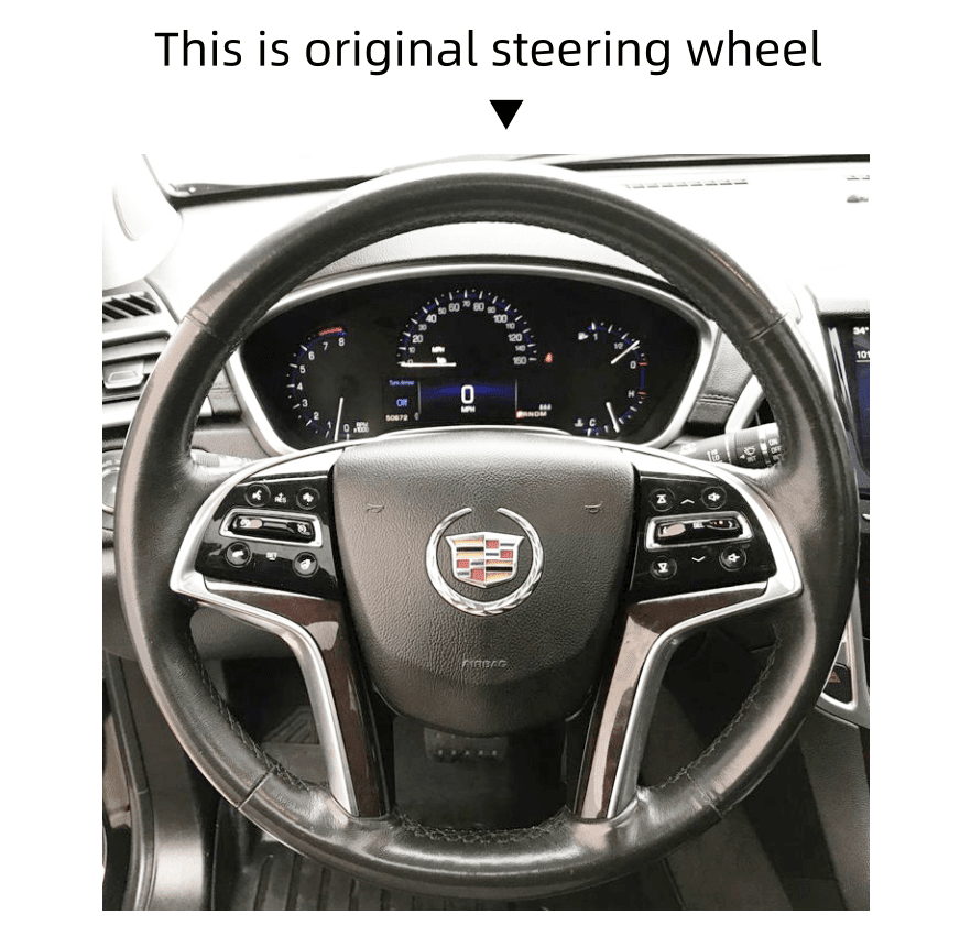 MEWANT Steering Wheel Cover for Cadillac SRX XTS Escalade 2013 - 2020 - Alcantara, Leather, Carbon Fiber, Easy Install, Non - Slip, Best Steering Wheel Cover