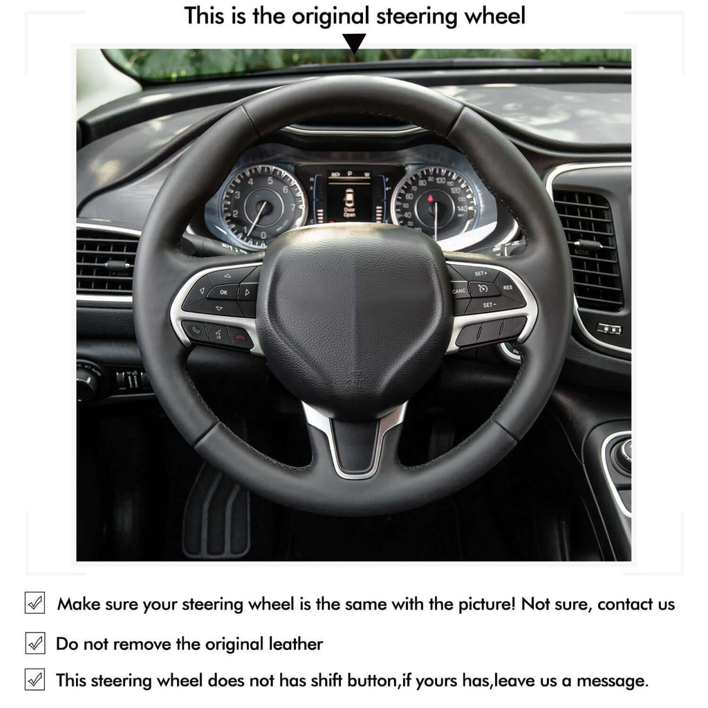 MEWANT Steering Wheel Cover for Chrysler 300 Pacifica 2018 - 2023 - Alcantara, Leather, Carbon Fiber, Easy Install, Non - Slip, Best Steering Wheel Cover