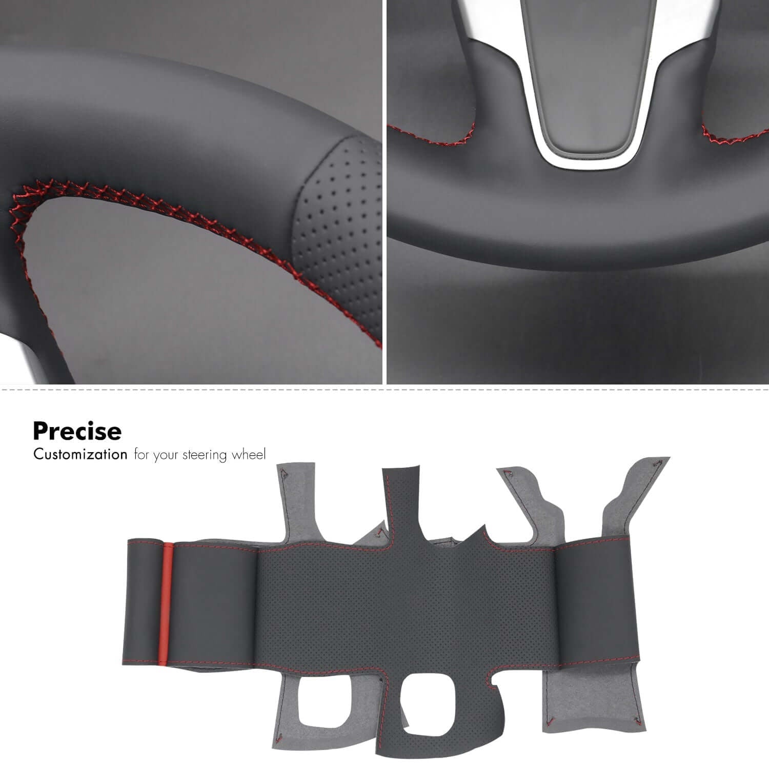 MEWANT Steering Wheel Cover for Chrysler 300 Pacifica 2018 - 2023 - Alcantara, Leather, Carbon Fiber, Easy Install, Non - Slip, Best Steering Wheel Cover