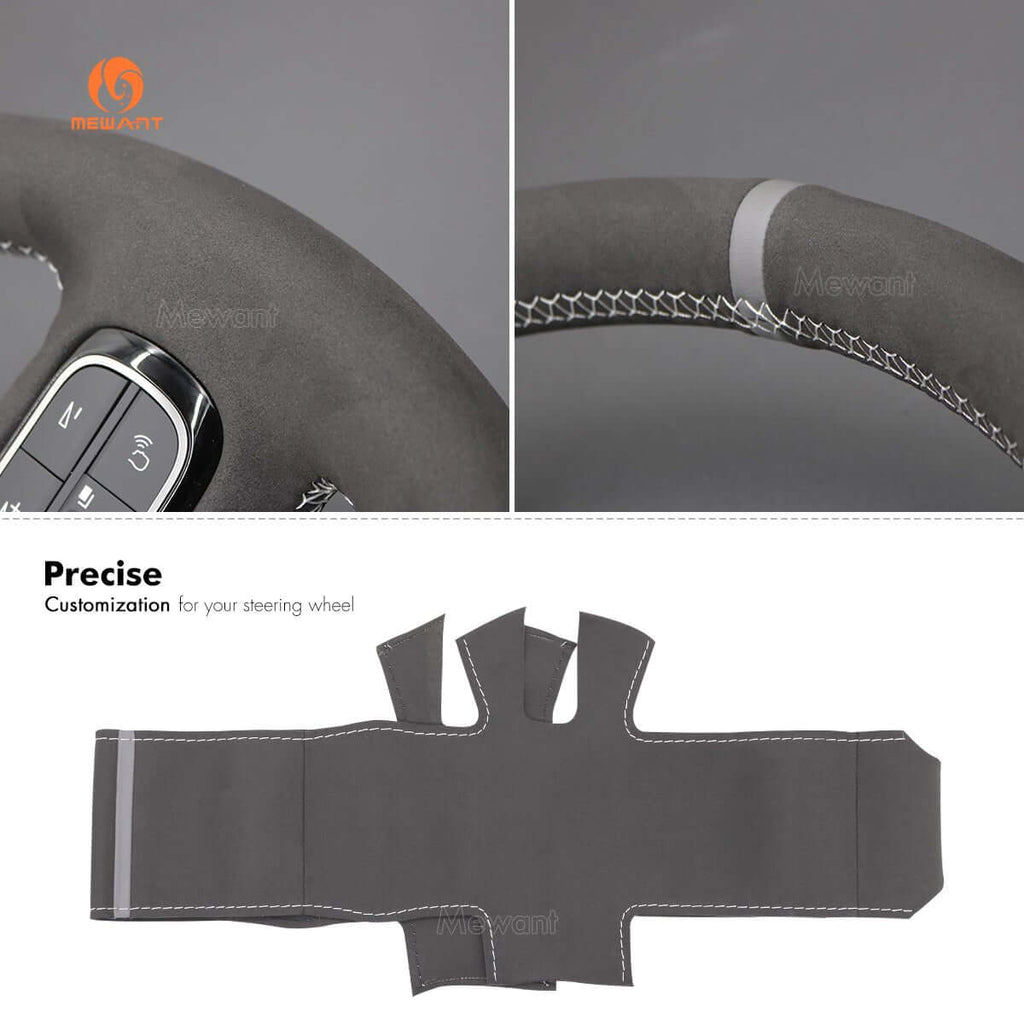 MEWANT Steering Wheel Cover for Citroen C3 Aircross C5 Berlingo 2016 - 2022 - Alcantara, Leather, Carbon Fiber, Easy Install, Non - Slip, Best Steering Wheel Cover