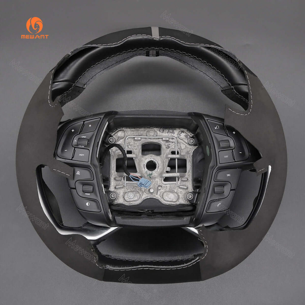 MEWANT Steering Wheel Cover for Citroen C4 C4 Picasso Grand C4 Picasso C4 SpaceTourer Grand C4 SpaceTourer 2013 - 2022 - Alcantara, Leather, Carbon Fiber, Easy Install, Non - Slip, Best Steering Wheel Cover