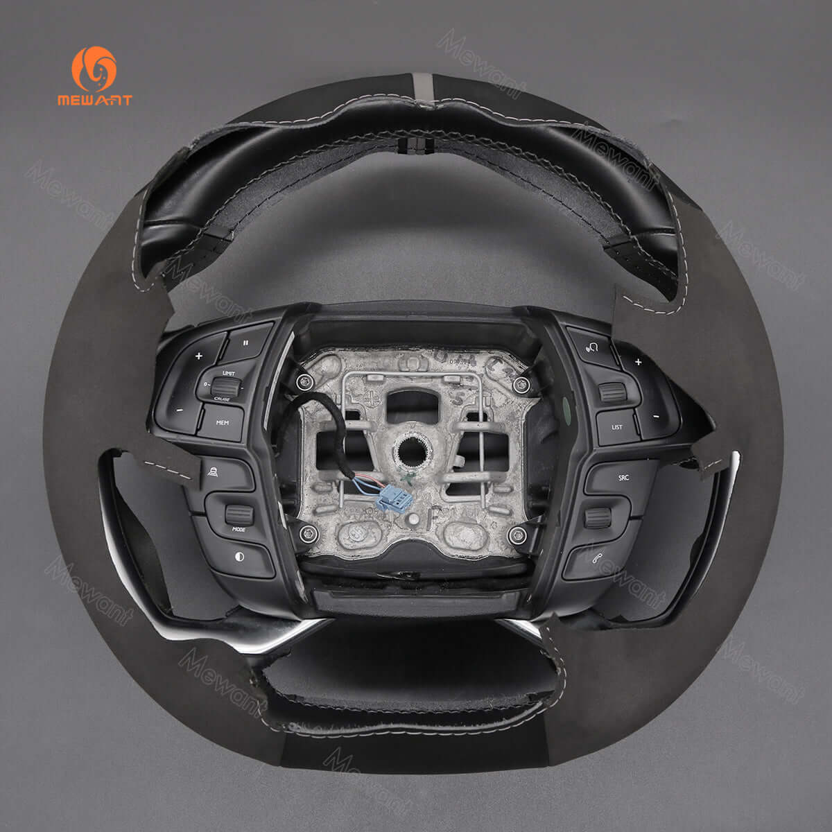 MEWANT Steering Wheel Cover for Citroen C4 C4 Picasso Grand C4 Picasso C4 SpaceTourer Grand C4 SpaceTourer 2013 - 2022 - Alcantara, Leather, Carbon Fiber, Easy Install, Non - Slip, Best Steering Wheel Cover
