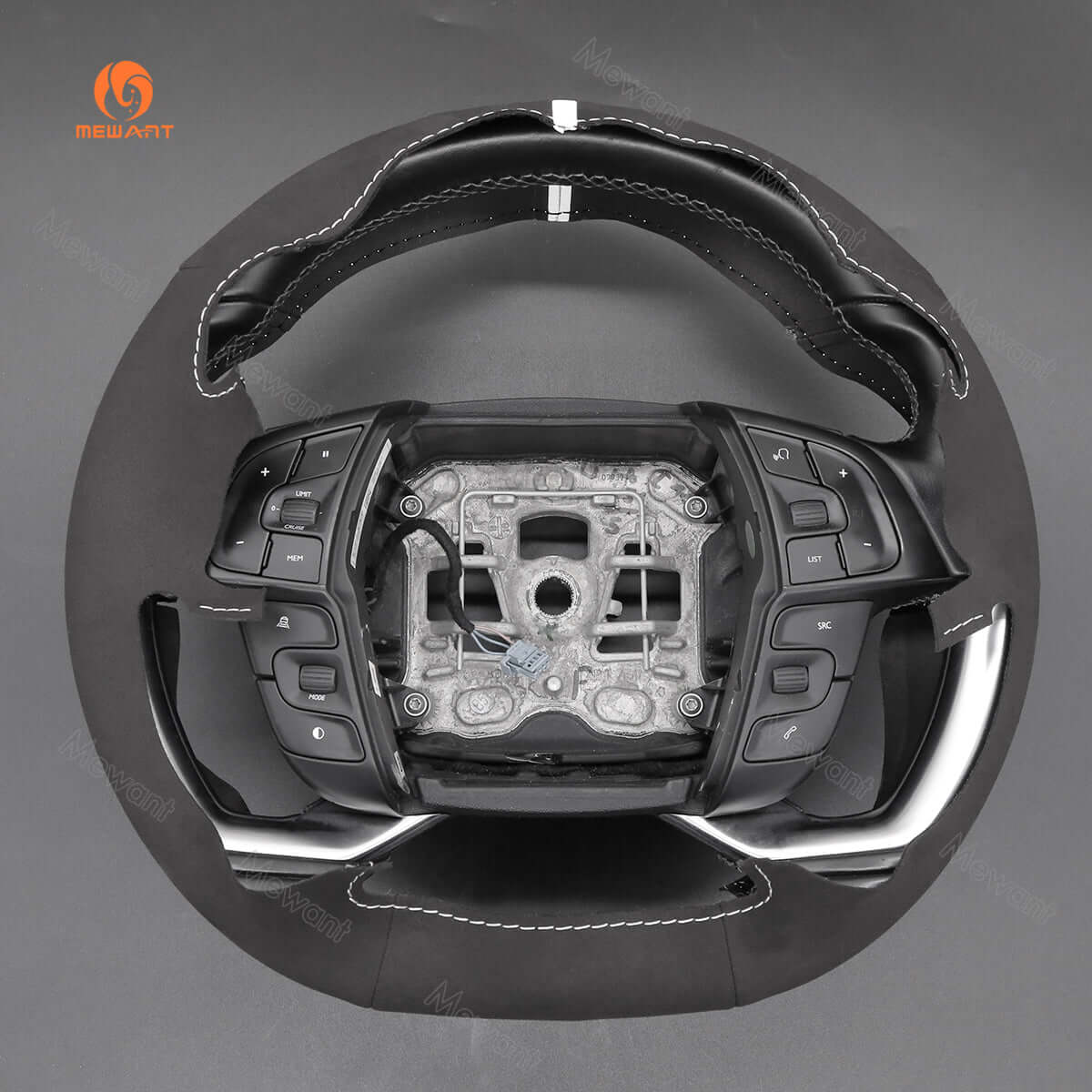 MEWANT Steering Wheel Cover for Citroen C4 C4 Picasso Grand C4 Picasso C4 SpaceTourer Grand C4 SpaceTourer 2013 - 2022 - Alcantara, Leather, Carbon Fiber, Easy Install, Non - Slip, Best Steering Wheel Cover