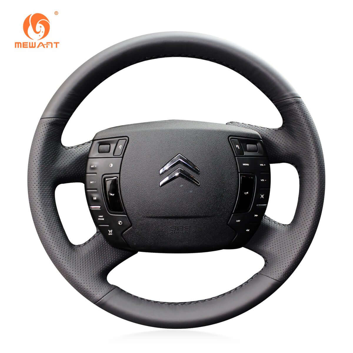 MEWANT Steering Wheel Cover for Citroen C5 2008 - 2016 - Alcantara, Leather, Carbon Fiber, Easy Install, Non - Slip, Best Steering Wheel Cover