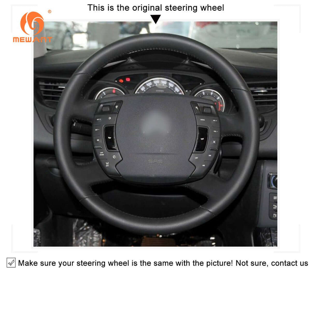MEWANT Steering Wheel Cover for Citroen C5 2008 - 2016 - Alcantara, Leather, Carbon Fiber, Easy Install, Non - Slip, Best Steering Wheel Cover