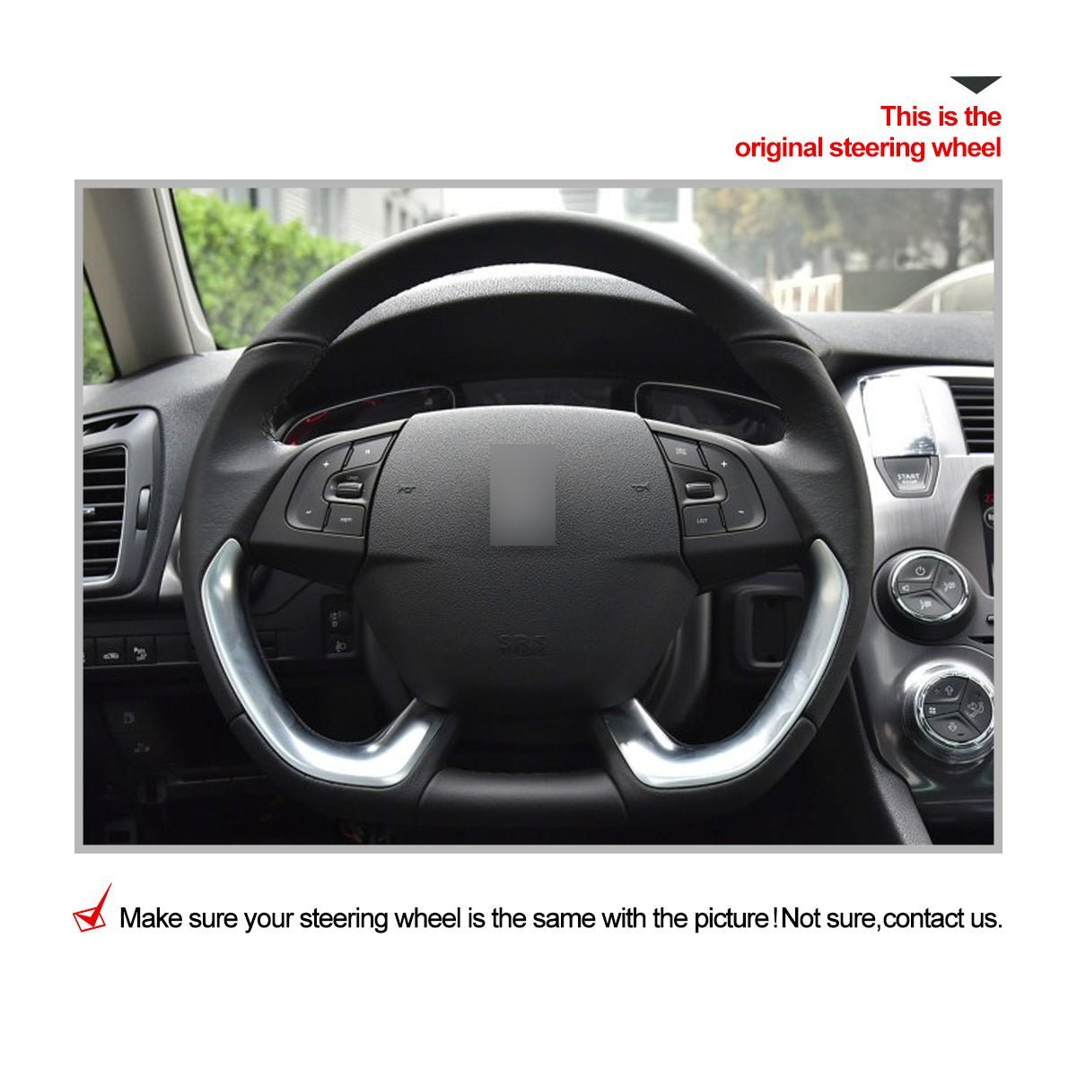 MEWANT Steering Wheel Cover for Citroen DS5 DS 5 DS4S DS 4S - Alcantara, Leather, Carbon Fiber, Easy Install, Non - Slip, Best Steering Wheel Cover