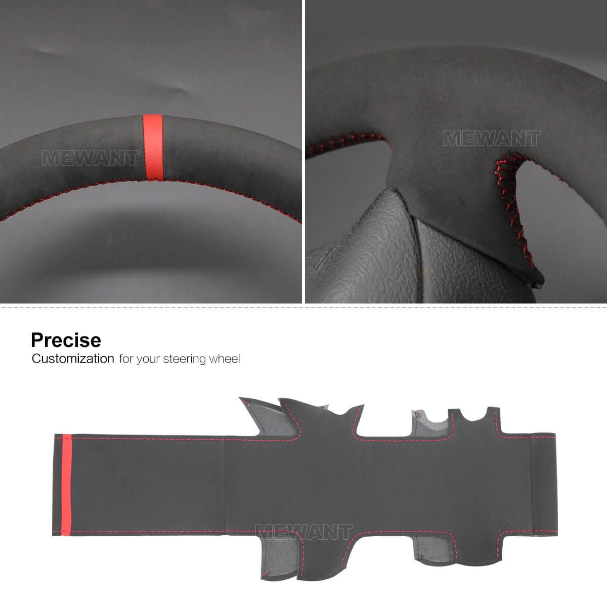 MEWANT Steering Wheel Cover for Citroen Xsara Picasso Berlingo 2002 - 2010 - Alcantara, Leather, Carbon Fiber, Easy Install, Non - Slip, Best Steering Wheel Cover