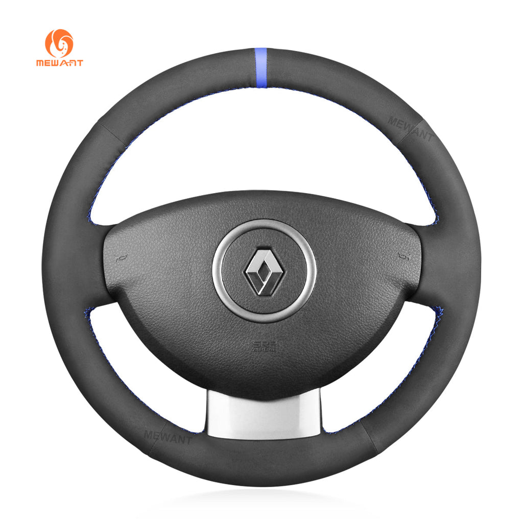 MEWANT Steering Wheel Cover for Dacia / Renault Duster Dokker Lodgy Logan Sandero 2010 - 2016 - Alcantara, Leather, Carbon Fiber, Easy Install, Non - Slip, Best Steering Wheel Cover