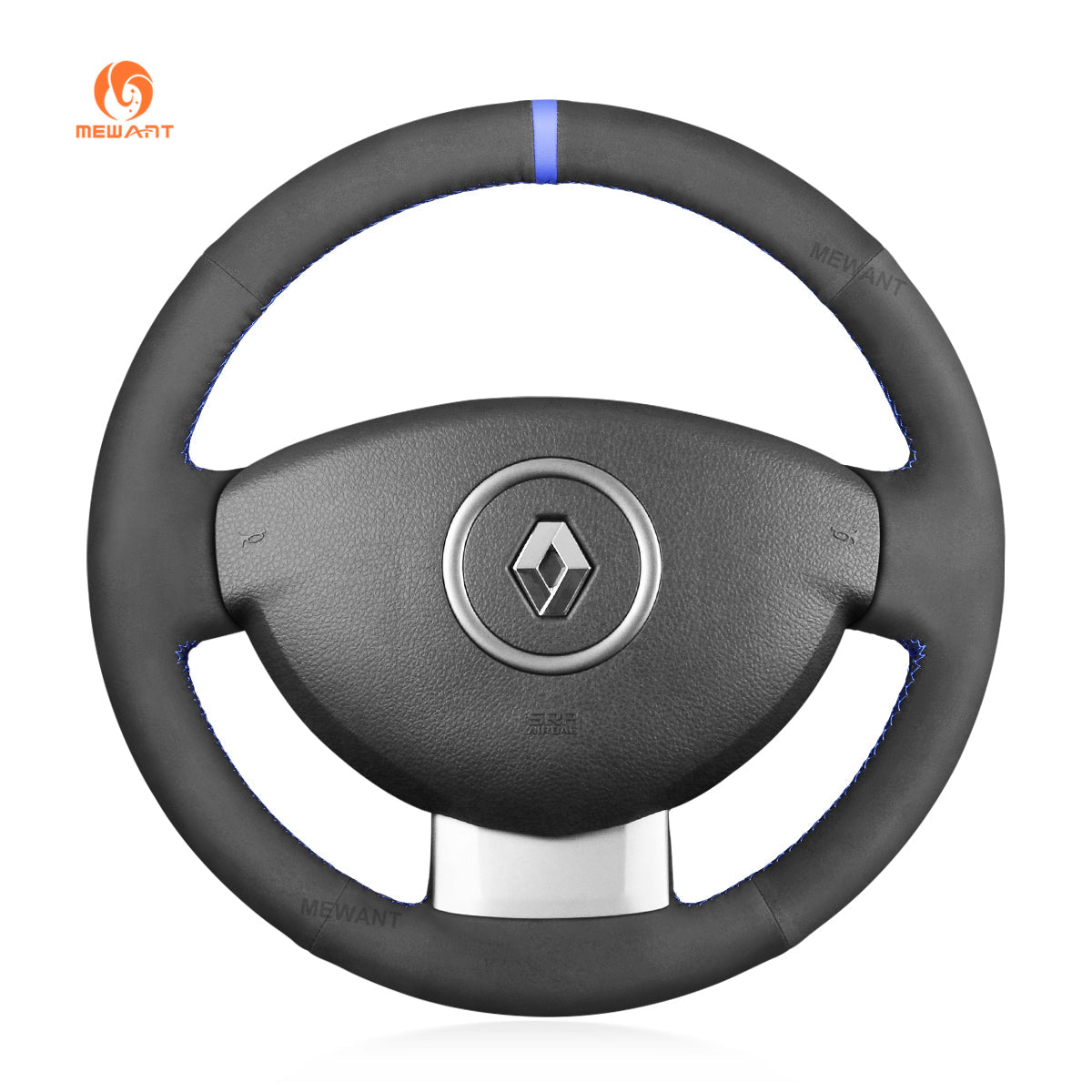 MEWANT Steering Wheel Cover for Dacia / Renault Duster Dokker Lodgy Logan Sandero 2010 - 2016 - Alcantara, Leather, Carbon Fiber, Easy Install, Non - Slip, Best Steering Wheel Cover