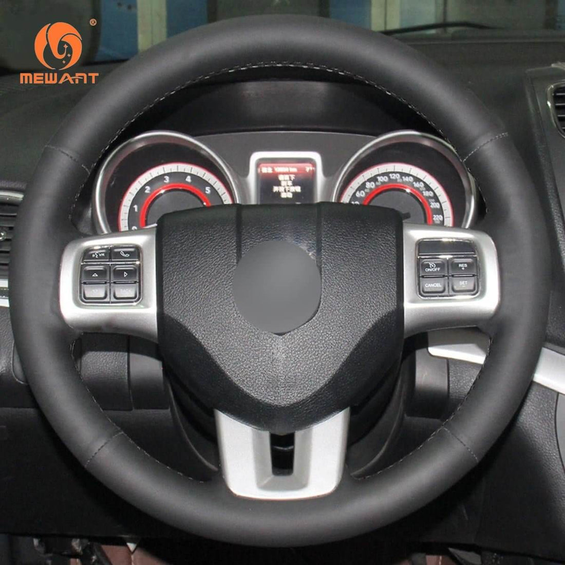 MEWANT Steering Wheel Cover for Dodge Challenger Charger Avenger Durango Journey Grand avan 2011-2020