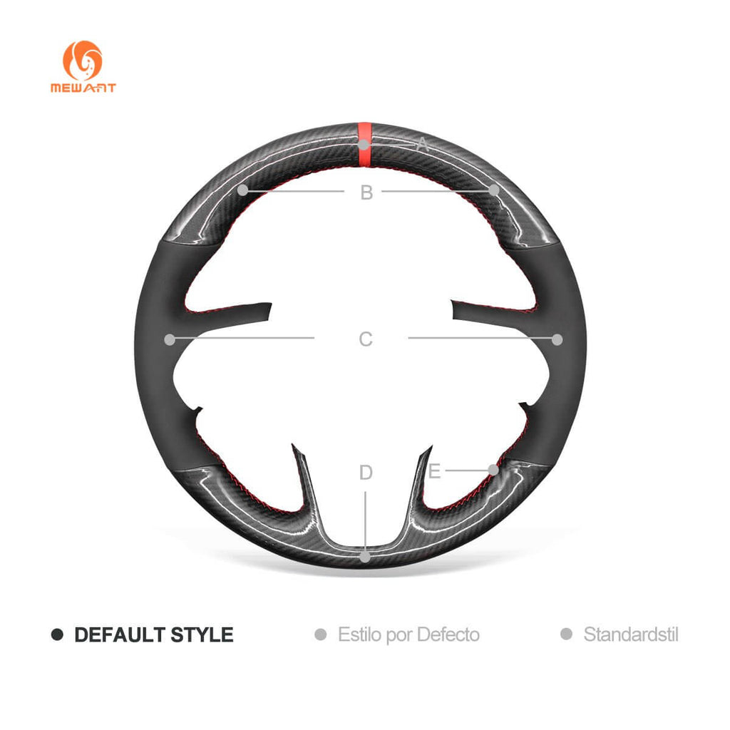 MEWANT Steering Wheel Cover for Dodge Challenger Charger Dodge Durango 2015 - 2021 - Alcantara, Leather, Carbon Fiber, Easy Install, Non - Slip, Best Steering Wheel Cover