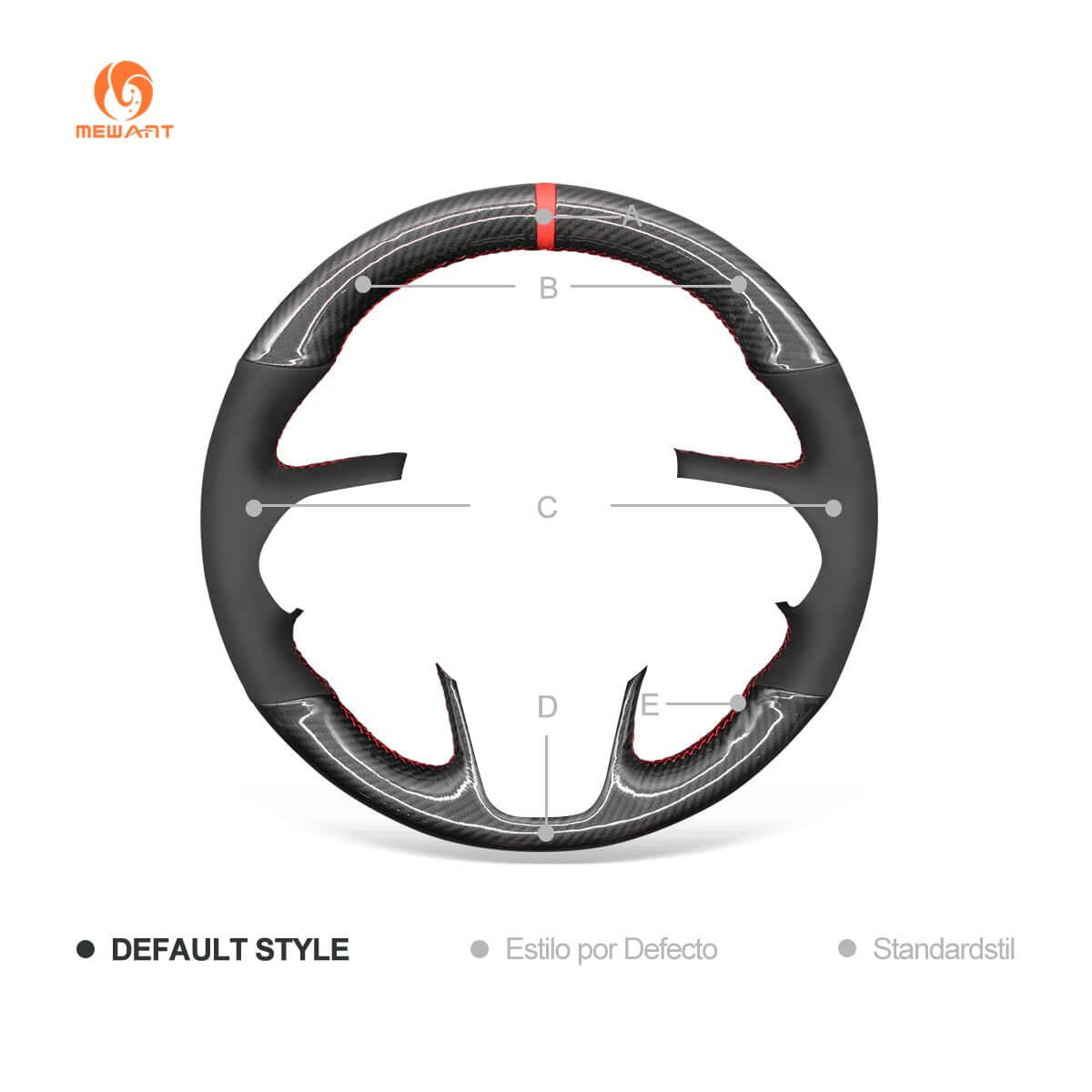 MEWANT Steering Wheel Cover for Dodge Challenger Charger Dodge Durango 2015 - 2021 - Alcantara, Leather, Carbon Fiber, Easy Install, Non - Slip, Best Steering Wheel Cover