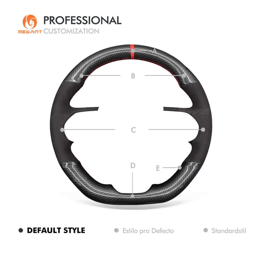 MEWANT Steering Wheel Cover for Dodge DURANGO R/T CHALLENGER SCAT R/T 2015 - 2022 - Alcantara, Leather, Carbon Fiber, Easy Install, Non - Slip, Best Steering Wheel Cover