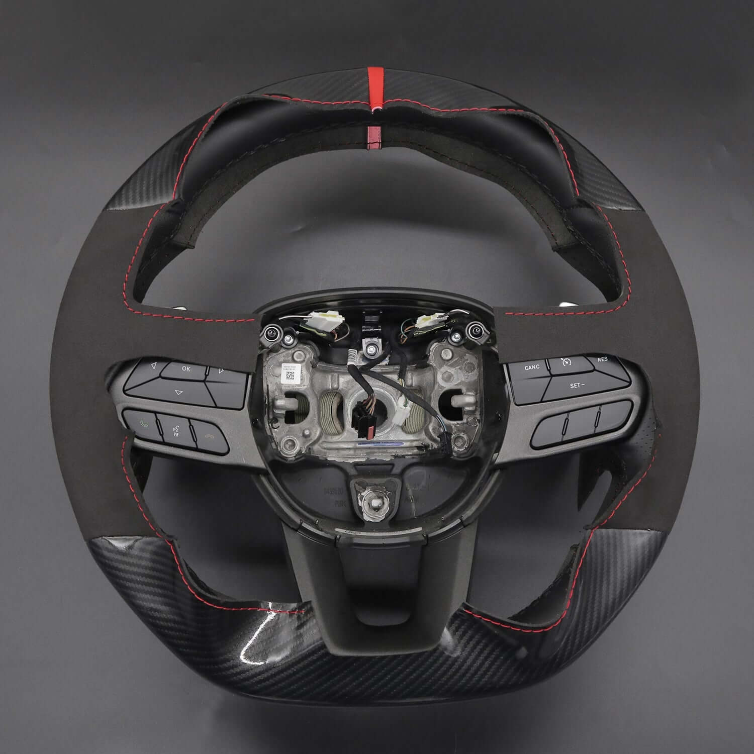 MEWANT Steering Wheel Cover for Dodge DURANGO R/T CHALLENGER SCAT R/T 2015 - 2022 - Alcantara, Leather, Carbon Fiber, Easy Install, Non - Slip, Best Steering Wheel Cover