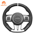 MEWANT Steering Wheel Cover for Dodge / Jeep Challenger Charger Grand Cherokee SRT 2012 - 2014 - Alcantara, Leather, Carbon Fiber, Easy Install, Non - Slip, Best Steering Wheel Cover