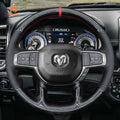 MEWANT Steering Wheel Cover for Dodge RAM 1500 2019 - 2023 - Alcantara, Leather, Carbon Fiber, Easy Install, Non - Slip, Best Steering Wheel Cover