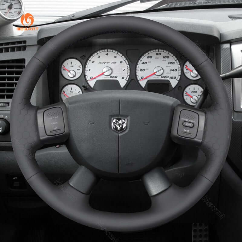 MEWANT Steering Wheel Cover for Dodge Ram 1500 2500 3500 2004 - 2008 - Alcantara, Leather, Carbon Fiber, Easy Install, Non - Slip, Best Steering Wheel Cover
