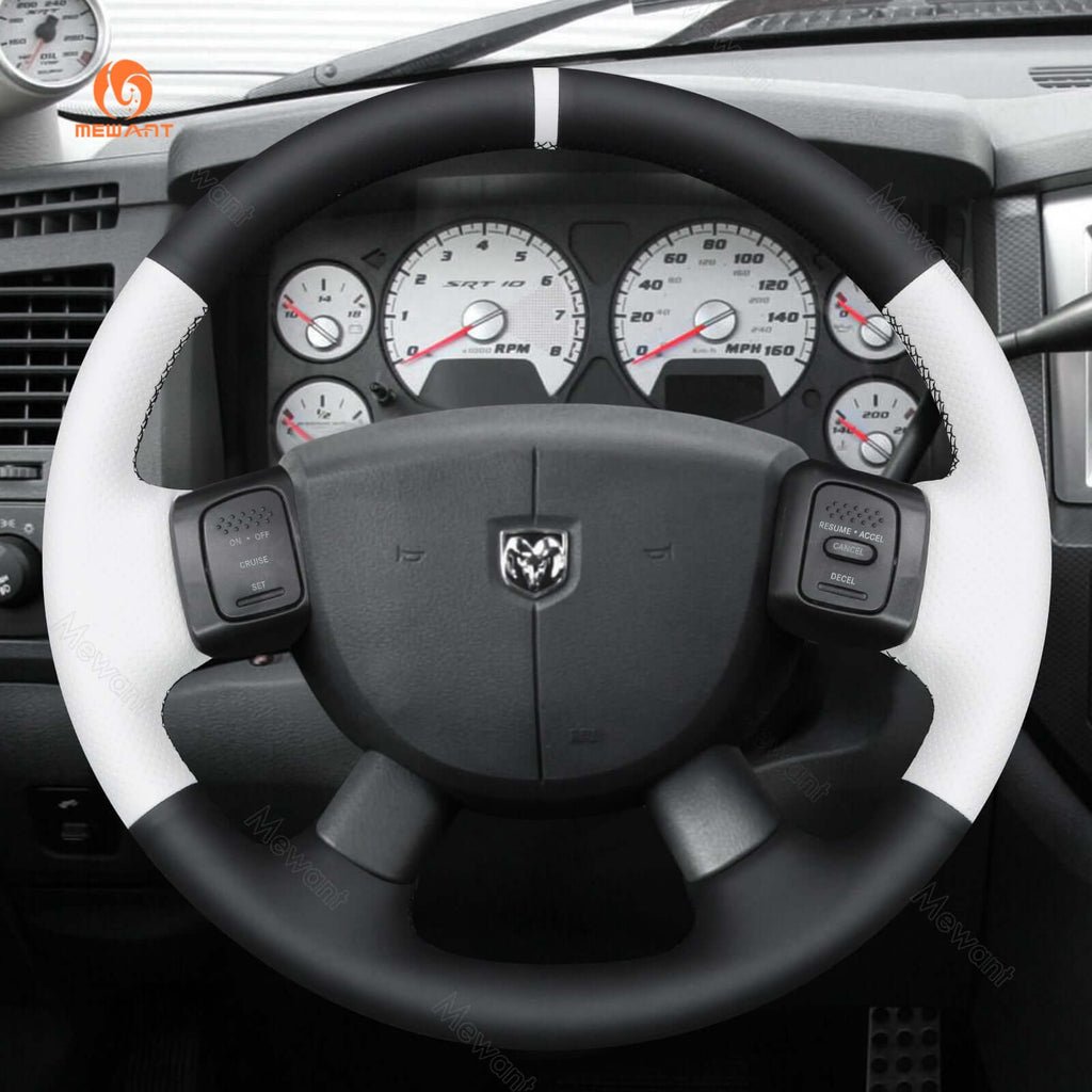 MEWANT Steering Wheel Cover for Dodge Ram 1500 2500 3500 2004 - 2008 - Alcantara, Leather, Carbon Fiber, Easy Install, Non - Slip, Best Steering Wheel Cover