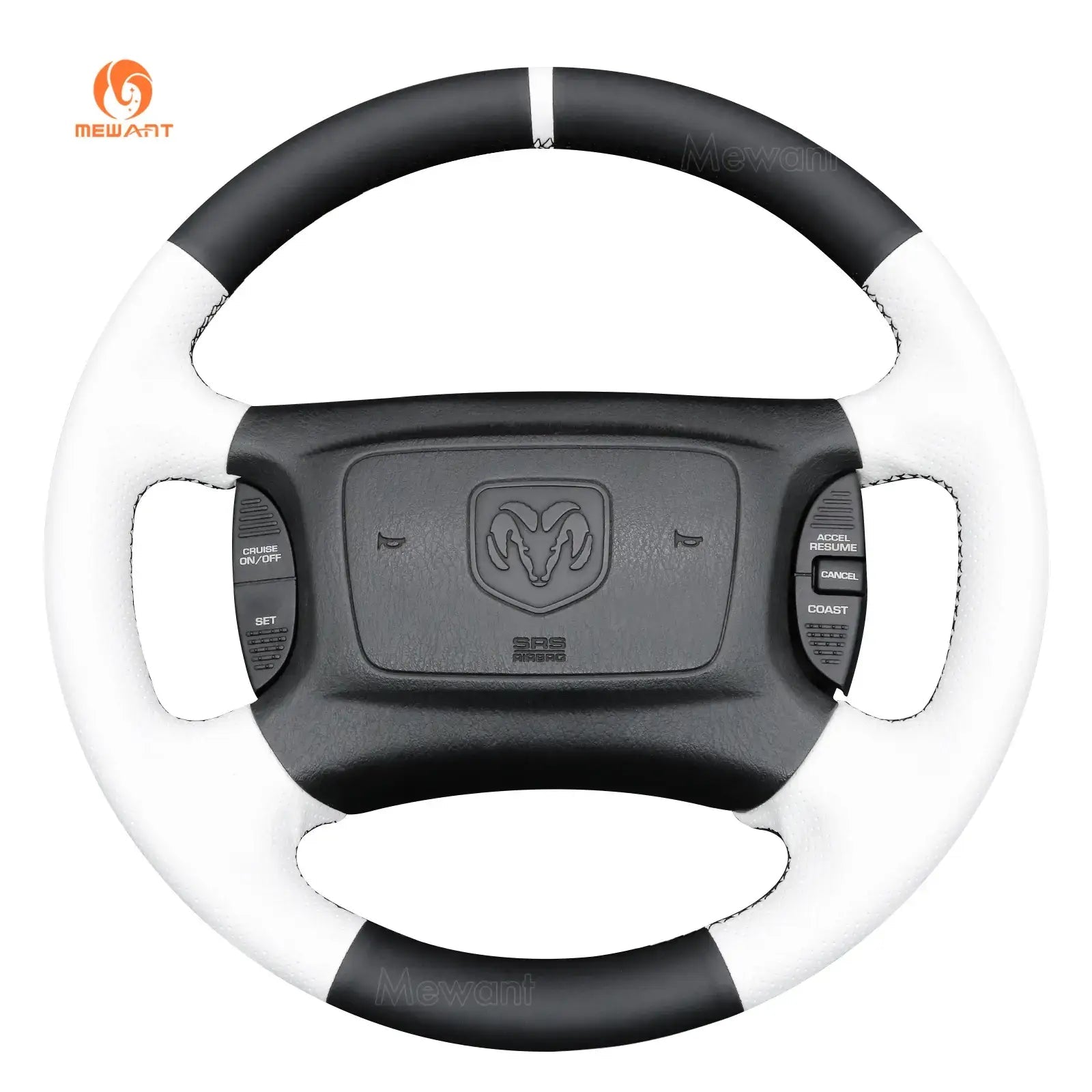 MEWANT Steering Wheel Cover for Dodge Ram 1500 2500 3500 Dakota SLT Sport R/T 1997 - 2004 - Alcantara, Leather, Carbon Fiber, Easy Install, Non - Slip, Best Steering Wheel Cover