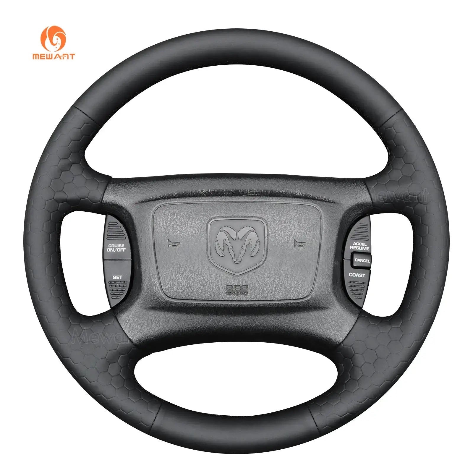 MEWANT Steering Wheel Cover for Dodge Ram 1500 2500 3500 Dakota SLT Sport R/T 1997 - 2004 - Alcantara, Leather, Carbon Fiber, Easy Install, Non - Slip, Best Steering Wheel Cover
