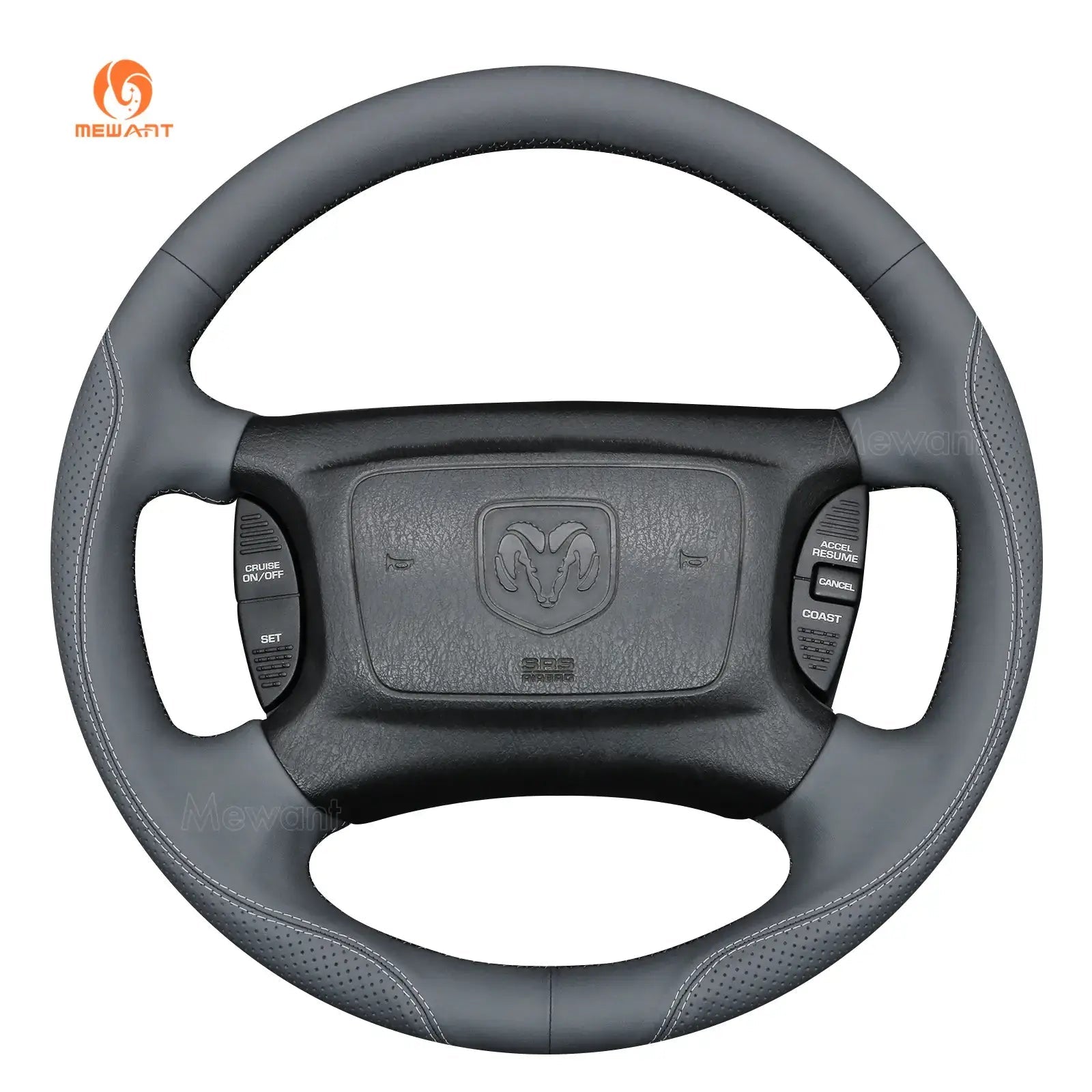 MEWANT Steering Wheel Cover for Dodge Ram 1500 2500 3500 Dakota SLT Sport R/T 1997 - 2004 - Alcantara, Leather, Carbon Fiber, Easy Install, Non - Slip, Best Steering Wheel Cover