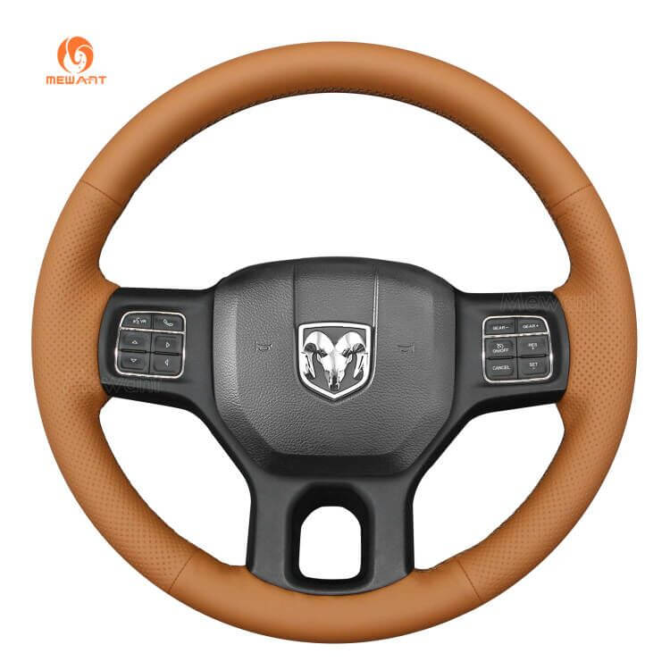 MEWANT Steering Wheel Cover for Dodge RAM 1500 Classic 2500 3500 5500 2012 - 2018 - Alcantara, Leather, Carbon Fiber, Easy Install, Non - Slip, Best Steering Wheel Cover