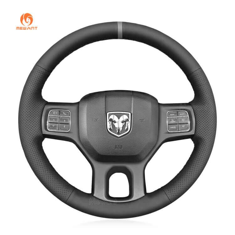 MEWANT Steering Wheel Cover for Dodge RAM 1500 Classic 2500 3500 5500 2012 - 2018 - Alcantara, Leather, Carbon Fiber, Easy Install, Non - Slip, Best Steering Wheel Cover