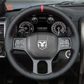 MEWANT Steering Wheel Cover for Dodge RAM 1500 Classic 2500 3500 5500 2012 - 2022 - Alcantara, Leather, Carbon Fiber, Easy Install, Non - Slip, Best Steering Wheel Cover