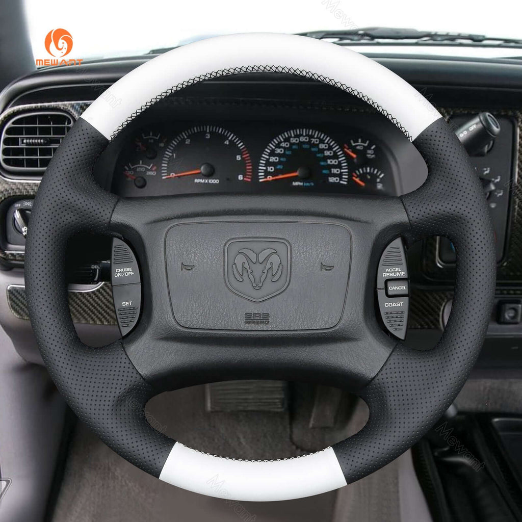 MEWANT Steering Wheel Cover for Dodge Ram 1998 - 2002 - Alcantara, Leather, Carbon Fiber, Easy Install, Non - Slip, Best Steering Wheel Cover