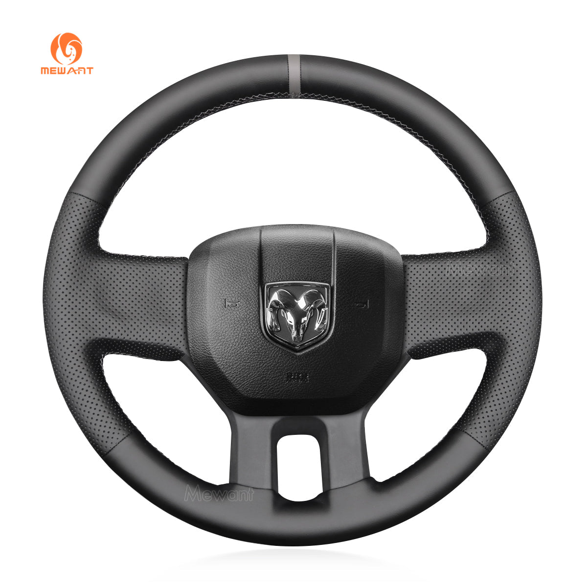MEWANT Steering Wheel Cover for Dodge RAM 2009 - 2010 - Alcantara, Leather, Carbon Fiber, Easy Install, Non - Slip, Best Steering Wheel Cover