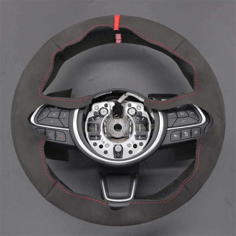 MEWANT Steering Wheel Cover for Fiat 500X 2022 - 2024 - Alcantara, Leather, Carbon Fiber, Easy Install, Non - Slip, Best Steering Wheel Cover