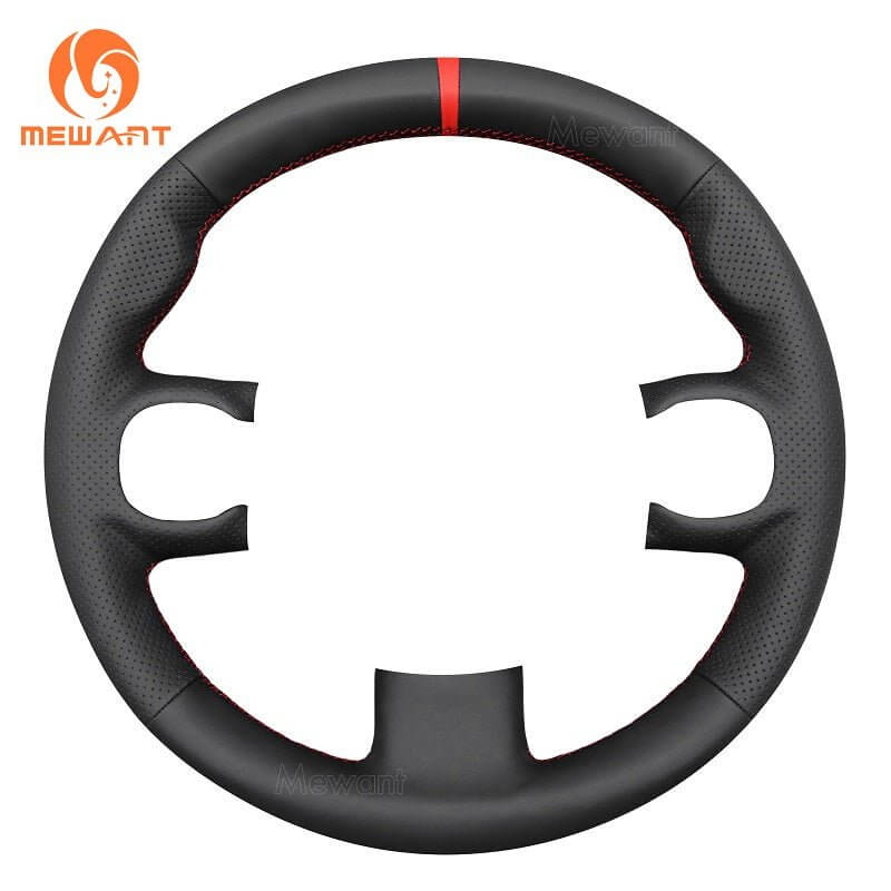 MEWANT Steering Wheel Cover for Fiat Panda 2012 - 2024 - Alcantara, Leather, Carbon Fiber, Easy Install, Non - Slip, Best Steering Wheel Cover