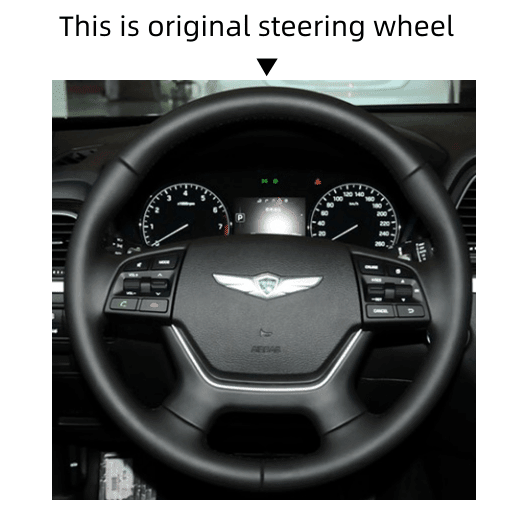 MEWANT Steering Wheel Cover for Genesis G80 2014 - 2020 - Alcantara, Leather, Carbon Fiber, Easy Install, Non - Slip, Best Steering Wheel Cover