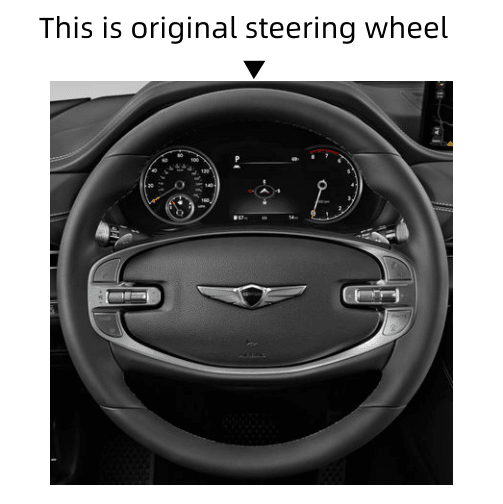 MEWANT Steering Wheel Cover for Genesis GV80 2021 2022 - Alcantara, Leather, Carbon Fiber, Easy Install, Non - Slip, Best Steering Wheel Cover
