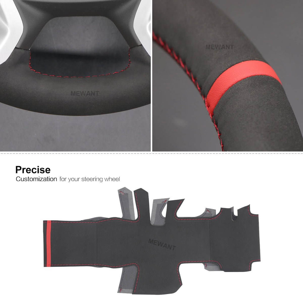 MEWANT Steering Wheel Cover for GMC Acadia Canyon Terrain2015 - 2024 - Alcantara, Leather, Carbon Fiber, Easy Install, Non - Slip, Best Steering Wheel Cover