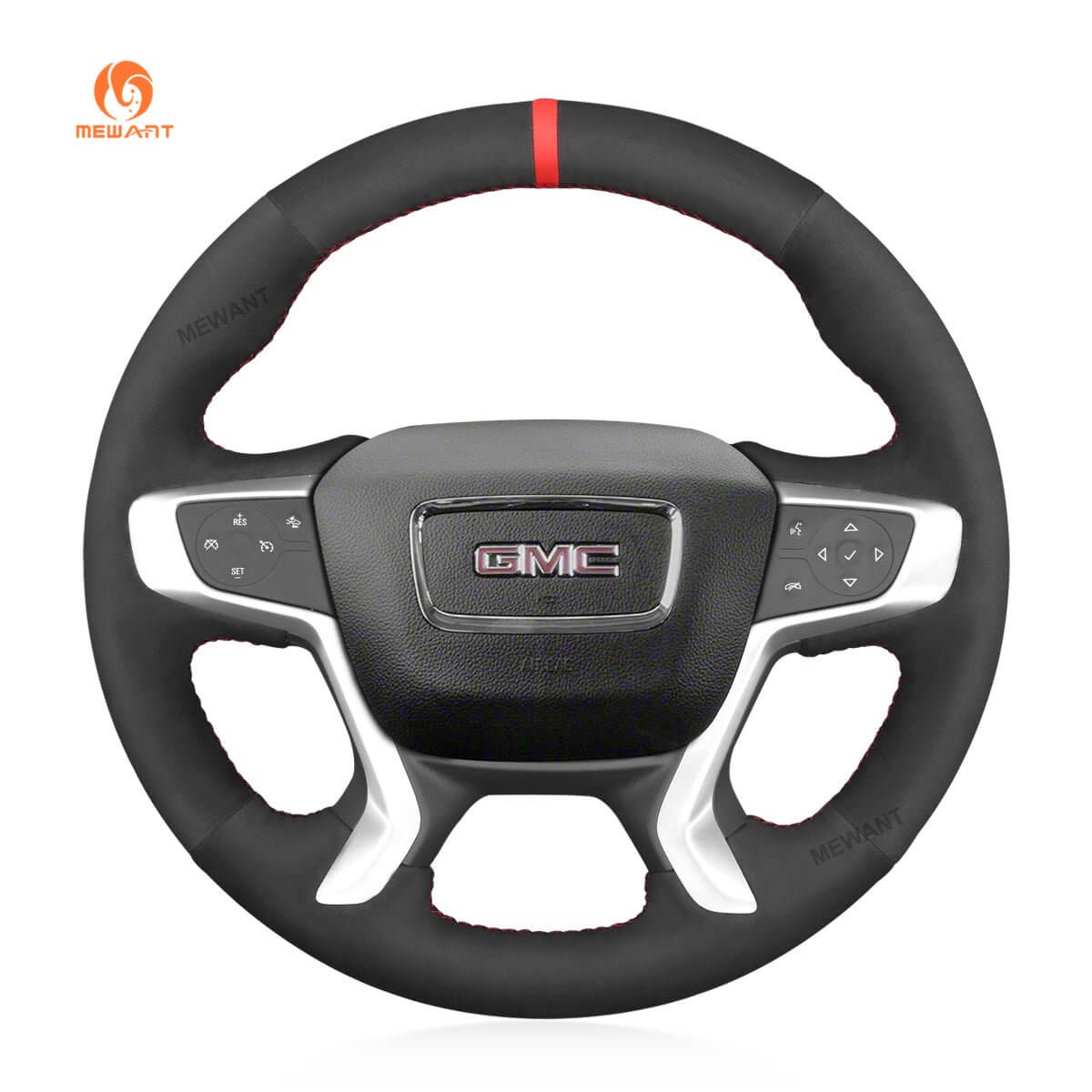 MEWANT Steering Wheel Cover for GMC Acadia Canyon Terrain2015 - 2024 - Alcantara, Leather, Carbon Fiber, Easy Install, Non - Slip, Best Steering Wheel Cover