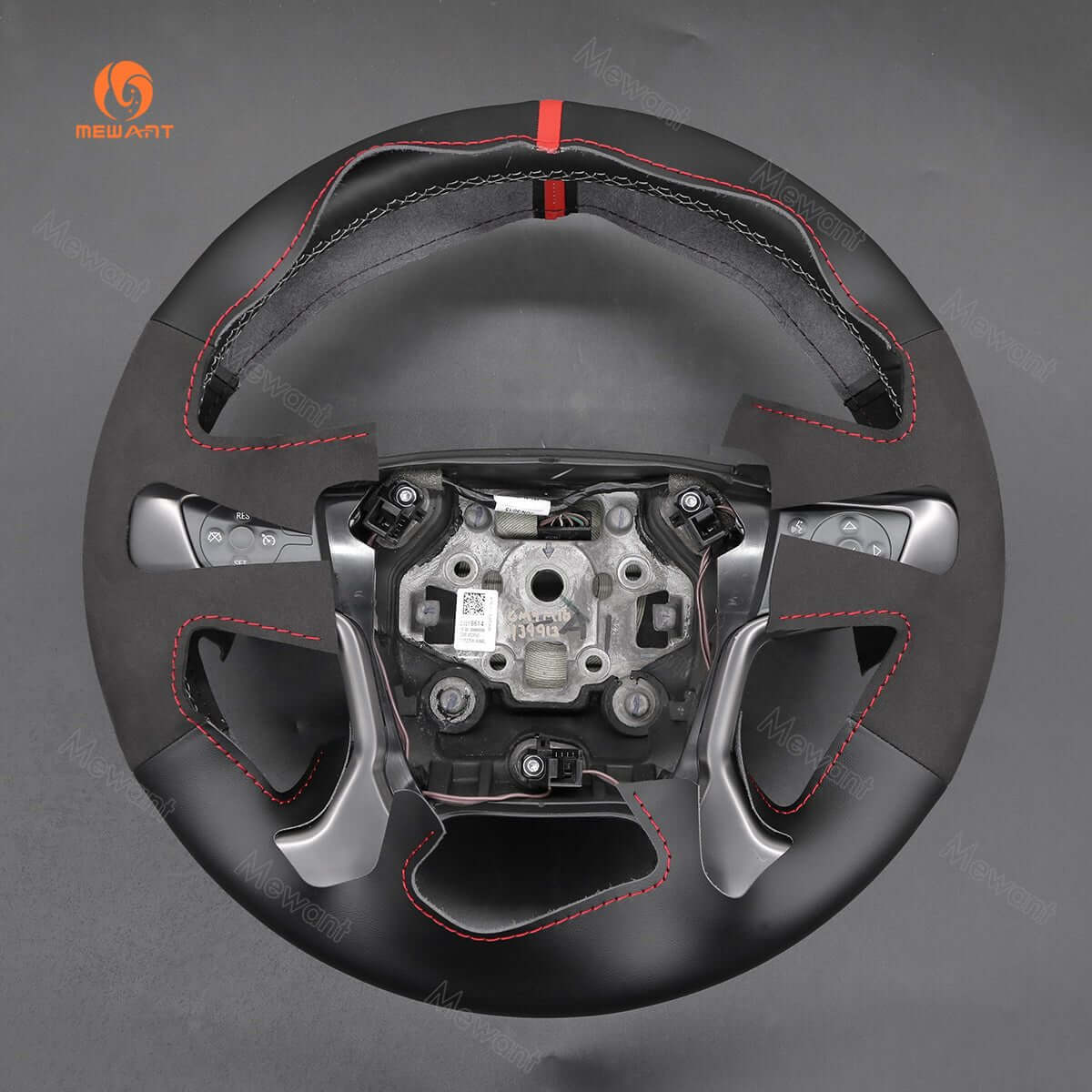 MEWANT Steering Wheel Cover for GMC Sierra 1500 Sierra 1500 Limited Sierra 2500 Sierra 3500 Yukon XL 2014 - 2020 - Alcantara, Leather, Carbon Fiber, Easy Install, Non - Slip, Best Steering Wheel Cover