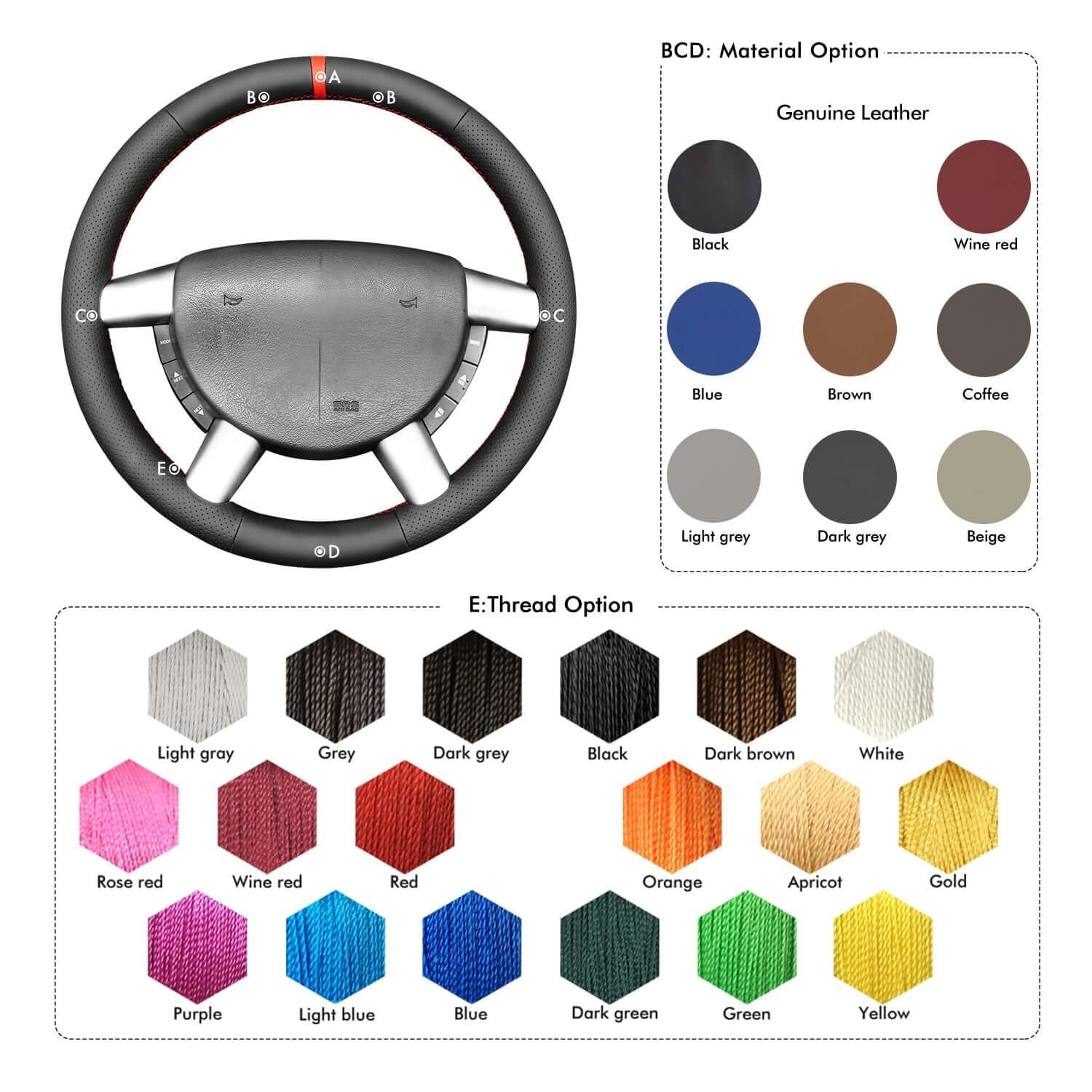 MEWANT Steering Wheel Cover for Holden Commodore SV6 UTE SS VY 2002 - 2007 - Alcantara, Leather, Carbon Fiber, Easy Install, Non - Slip, Best Steering Wheel Cover