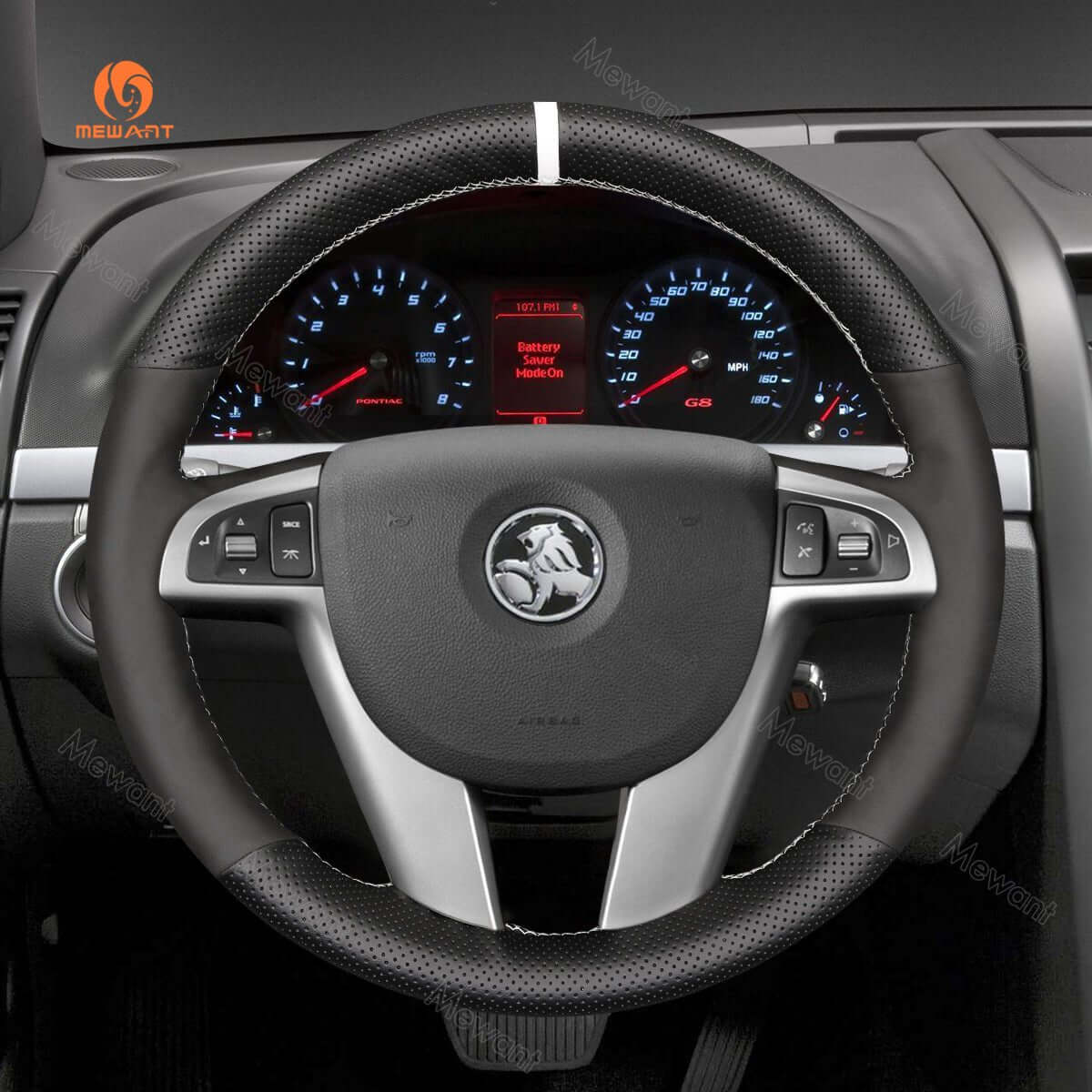 MEWANT Steering Wheel Cover for Holden Commodore VE Ute Calais Berlina Caprice Statesman 2006 - 2013 - Alcantara, Leather, Carbon Fiber, Easy Install, Non - Slip, Best Steering Wheel Cover