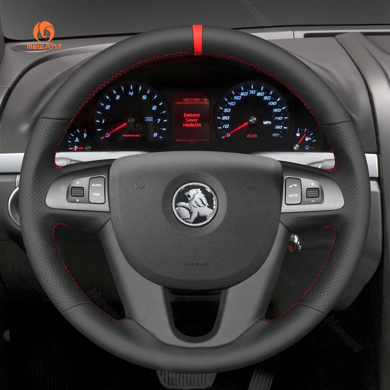 MEWANT Steering Wheel Cover for Holden Commodore VE Ute Calais Berlina Caprice Statesman 2006 - 2013 - Alcantara, Leather, Carbon Fiber, Easy Install, Non - Slip, Best Steering Wheel Cover