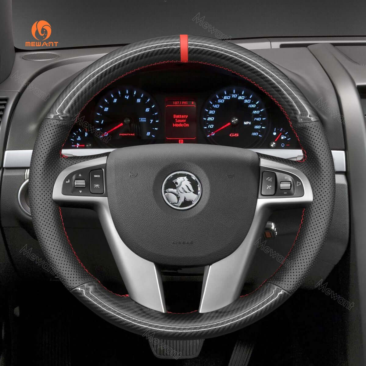 MEWANT Steering Wheel Cover for Holden Commodore VE Ute Calais Berlina Caprice Statesman 2006 - 2013 - Alcantara, Leather, Carbon Fiber, Easy Install, Non - Slip, Best Steering Wheel Cover