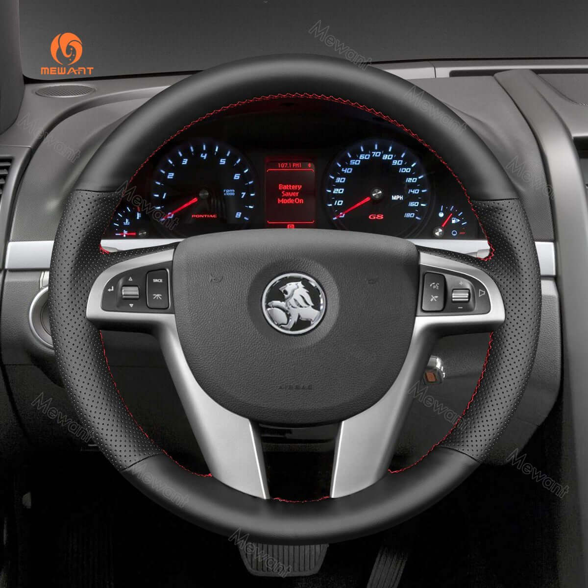MEWANT Steering Wheel Cover for Holden Commodore VE Ute Calais Berlina Caprice Statesman 2006 - 2013 - Alcantara, Leather, Carbon Fiber, Easy Install, Non - Slip, Best Steering Wheel Cover