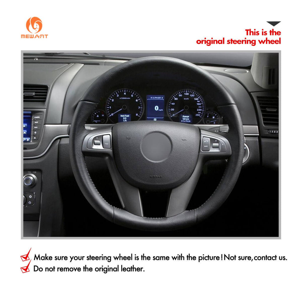 MEWANT Steering Wheel Cover for Holden Commodore VE Ute Calais Caprice 2006 - 2013 - Alcantara, Leather, Carbon Fiber, Easy Install, Non - Slip, Best Steering Wheel Cover