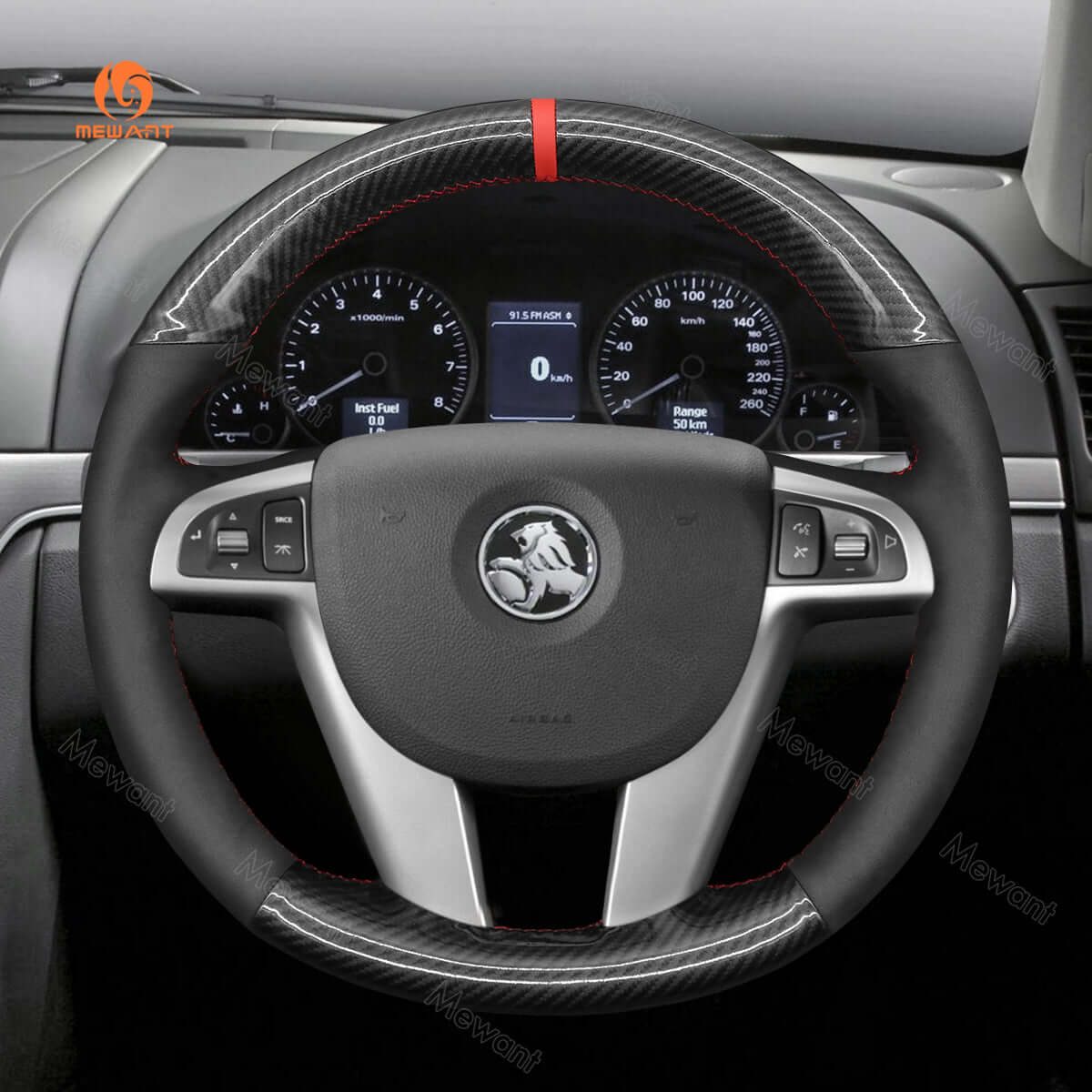 MEWANT Steering Wheel Cover for Holden Commodore VE Ute Calais Caprice 2006 - 2013 - Alcantara, Leather, Carbon Fiber, Easy Install, Non - Slip, Best Steering Wheel Cover