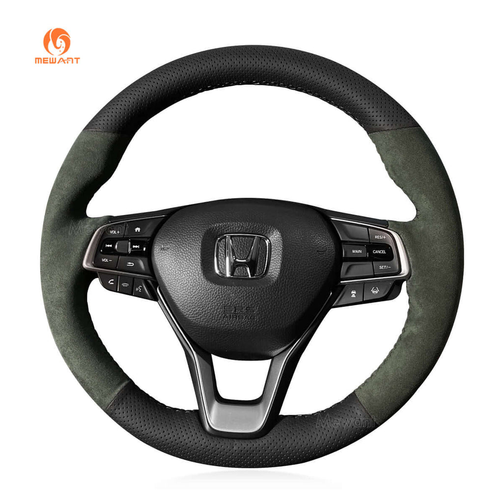 MEWANT Steering Wheel Cover for Honda Accord 10 X Insight Odyssey 2018 - 2022 - Alcantara, Leather, Carbon Fiber, Easy Install, Non - Slip, Best Steering Wheel Cover