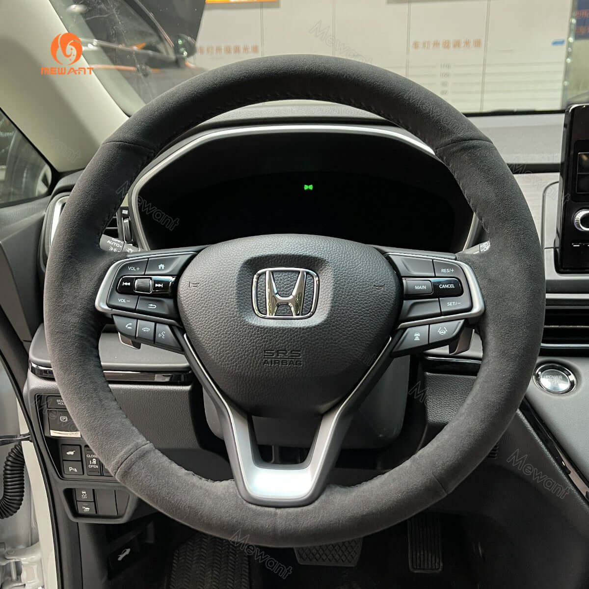 MEWANT Steering Wheel Cover for Honda Accord 10 X Insight Odyssey 2018 - 2022 - Alcantara, Leather, Carbon Fiber, Easy Install, Non - Slip, Best Steering Wheel Cover